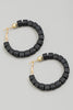 Block Beaded Hoop Earring In Black