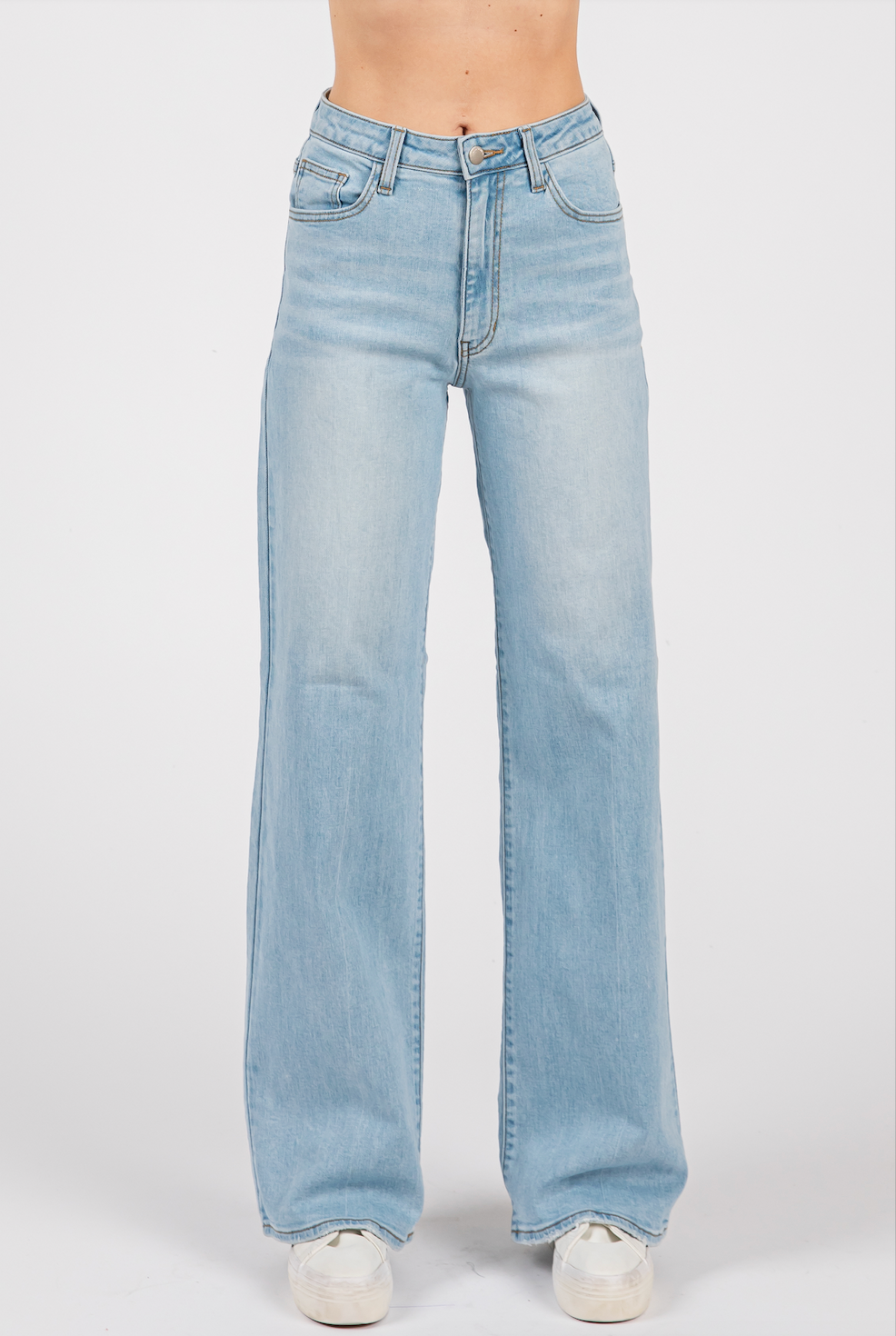 Cloudline Blues Straight A-Line High Waist Light Wash Jeans