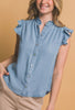 Frill & Whimsy Ruffle Button Up Sleeveless Top (Assorted)