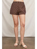 Mocha Polka High-Waisted Shorts