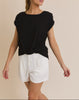 Knot-Front Twisted Short Sleeve Top (Assorted)