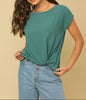Knot-Front Twisted Short Sleeve Top (Assorted)