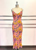 Vibrant Florals Sleeveless Dress in Orange/Multi