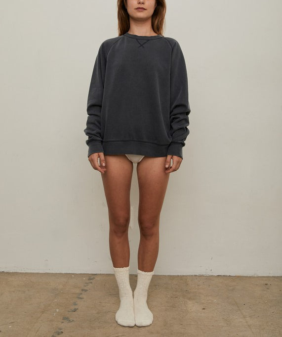 Cara Classic Crew Neck Sweater in Light Taupe