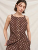 Mocha Polka Button Top