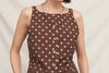 Mocha Polka Button Top