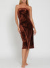 Tatiana Tube Cowl Back Velvet Print Dress