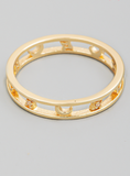Dainty Moon And Star Adorned Gold Ring