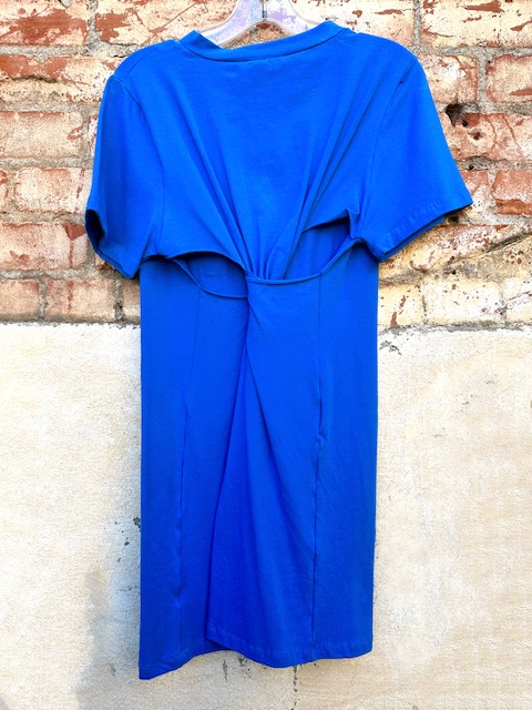 Back Twist T-Shirt Dress in Royal Blue
