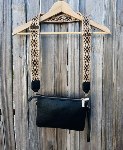 Embroidered Wood Frame Clutch