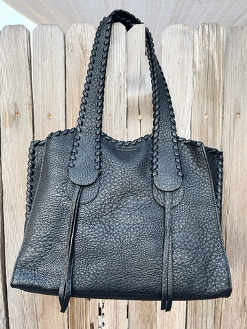 Wren Vegan Leather Handbag In Black