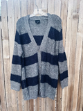 Carbon Cascade Oversized Color Block Sweater
