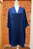 Carmen V Neck Dress in Navy