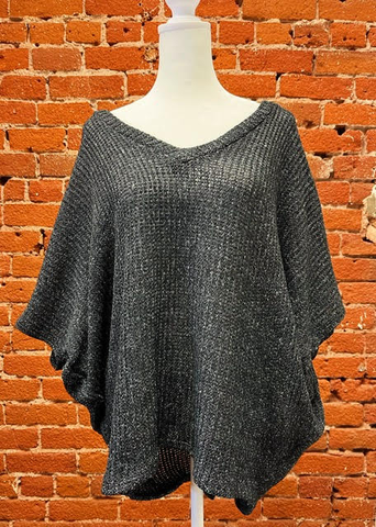 Misty Metallic Sweater Knit Maxi Skirt in Silver
