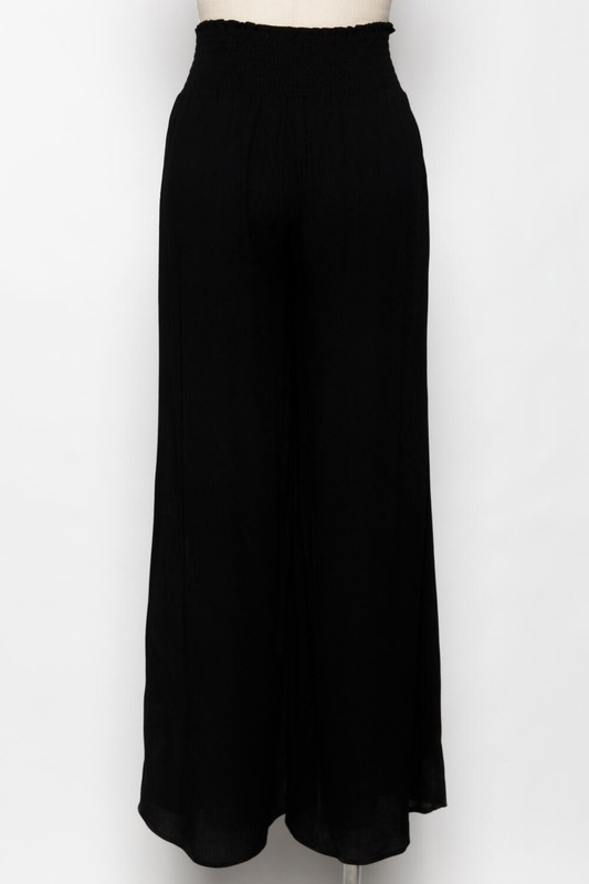 Jessica Wide Leg With Smocked Waist in Black