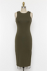 Must Have Double Layer BodyCon Midi Dress Various Colors (Black, Amber, Ivory, Olive, Bistro Green)