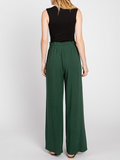 Azra Wide Leg Set With Twin Pockets In Grass Green