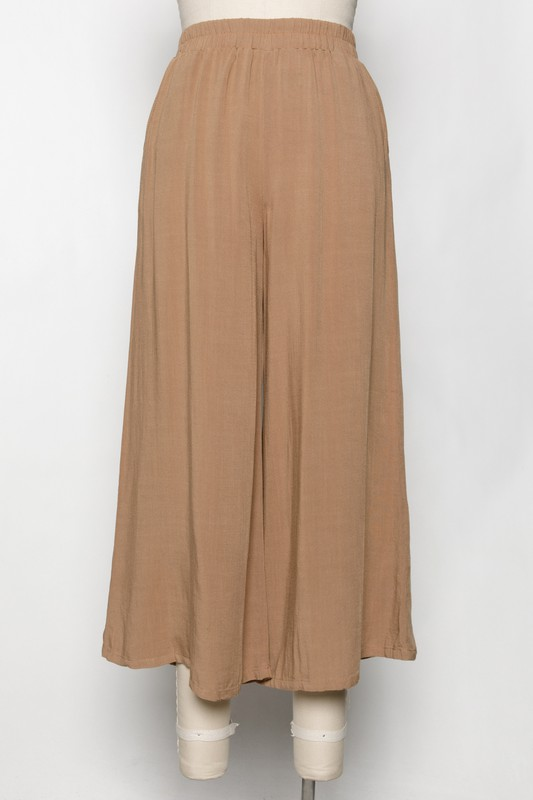 Julia Wide Leg Semi Crop Pant (Assorted Colors)