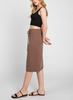 Sunday Set with Crop Top and Elastic Waistband in Light Brown