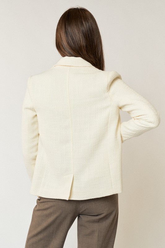 High Hopes Textured Blazer in Ivory