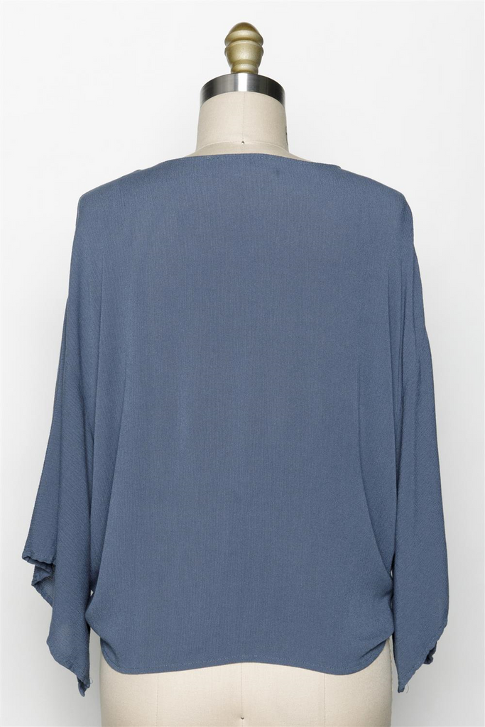 After Dusk Tie-Front Wrap Kimono Indigo