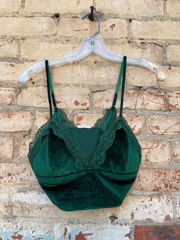 The Madison Best Selling Double Layer Ultra Soft V Neck Crop in Urban Green