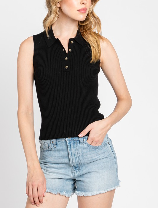 トップス MELT THE LADY collared tops VELMA COLLARED TANK TOP – Shop at Goldie's