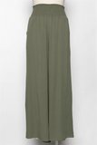 Jessica Wide Leg Pant With Smocked Waist in Olive