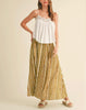 Golden Stripes High Waist Midi Skirt