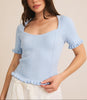 Lorraine Quarter Sleeve Knit Ruffle Top (Assorted)