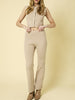 Kensie Elastic Waist Sweater Pant in Taupe