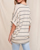 Striped Dolman Knit Short Sleeve Tee (Assorted Colors)