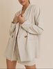 Power Hour Double Breasted Blazer in Natural Stone