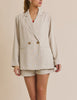 Power Hour Double Breasted Blazer in Natural Stone