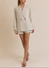 Desert Chic Front Pleated Shorts in Natural Stone