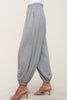 Zen Again Soft Pants With Elastic Waist and Hem In Heather Grey