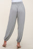 Zen Again Soft Pants With Elastic Waist and Hem In Heather Grey