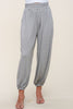 Zen Again Soft Pants With Elastic Waist and Hem In Heather Grey