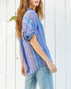 Sadie Blue Multi Colored Striped Button Down Shirt