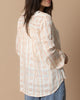 Serenity Long Sleeve Orange/Cream Printed Button Down Top