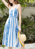Baby Blues Bohemian Printed Maxi Dress With Pineapple Accents