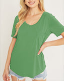 All About It V Neck Tee In Emerald