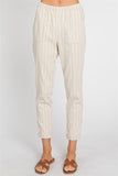 Lena Striped Taupe/Mustard Pants