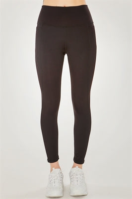 Street Chic High Waisted Soft Legging With Pockets In Cocoa