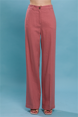 Marla Light Weight Linen Trouser In Terra Cotta