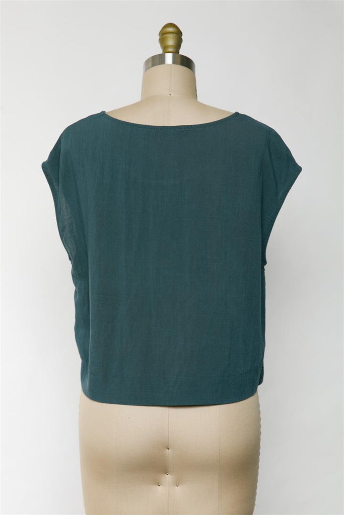 What A Breeze Short Sleeve Top In Dusty Blue