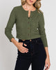 Harper Olive Long Sleeve Button Down Cardigan