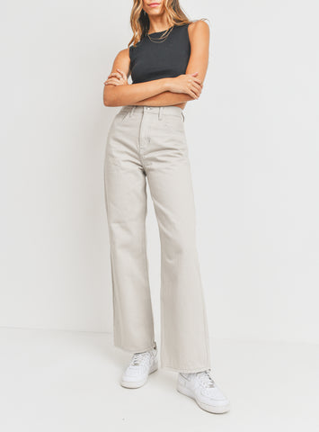 Amelia Elastic Waist Knitted Pant In Cream