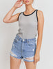 Warm Up Grey Black Tank Top