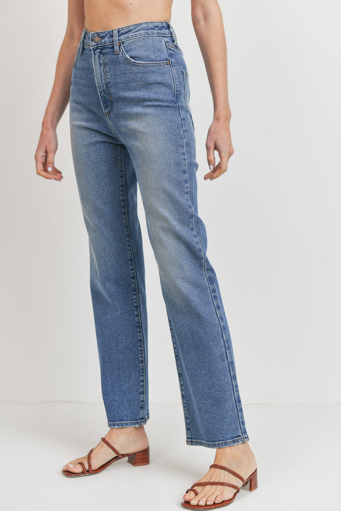 The Cool Dad High Rise Medium Wash Straight Leg Jean